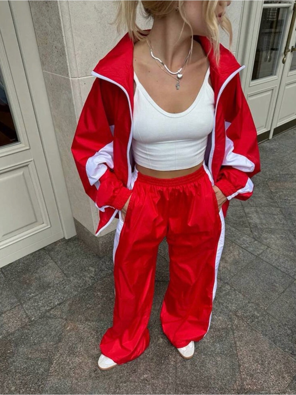 Red Track Pants - Women's Athletic Joggers